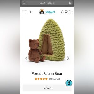 Jellycat Brown Bear with Green Plush Cave